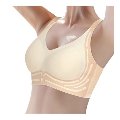 Hebender Anti-Sagging Wireless Push-Up BH atmungsaktive Brust gesammelt Nahtlose Anti-Sagging Dessous Shaping BHS Push-up-BH zum Anheben kabellos Push-Up-BH gerafft von Generic