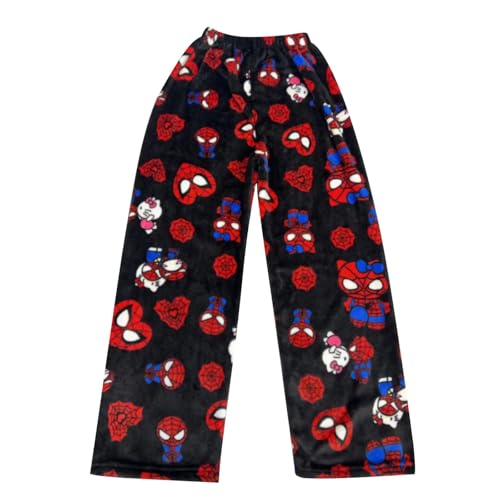 𝐇𝐞𝐥𝐥𝐨 𝐊ἰ𝐭𝐭𝐲 Pyjama Hose kinder,Schlafhose Pyjamahose Lang Flanell Weich Kawaii Anime Winter Warm und Bequem Schlafanzughose Casual Pyjamas Schlafanzughose für Junge Mädchen von Generic