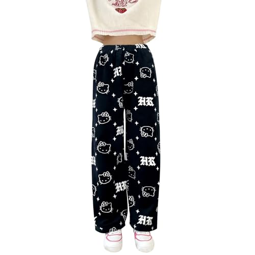 𝑯ello 𝙆itty Schlafanzug-Schlafhose Lang Flanell Pyjama Hose Flanellhose-Schlafanzug Schlafanzughosen Anime Bequeme Anime Bequeme Winter Pyjamahose Schlafanzughose Pyjamas von Generic
