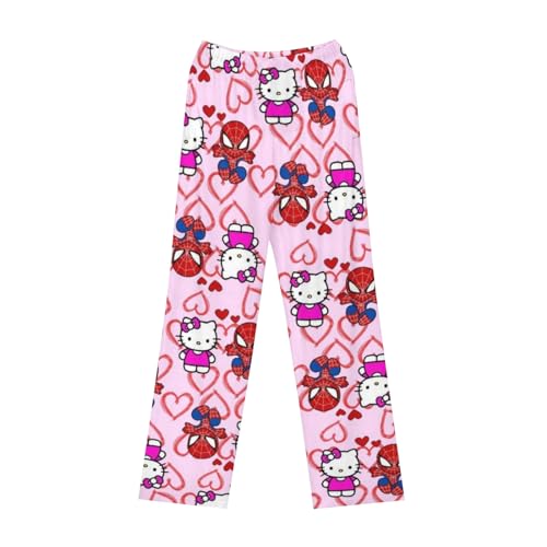 Hello Pyjama Hose Hello, Pyjamahose Damen Lang Spider Hose Pyjama Man Hello Kity Kuschelhose Hello Matching Pyjamas Couple Spider Pyjamahose Hose Man Jogginganzug Y2K Letzte Bestellung (A02,L) von Generic