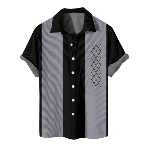 Hemd Herren, Flanellhemd Herren Herren Kurzarmhemd Kostüm Herren Hawaii Herrenhemd Kurzarm Arbeitskleidung Männer Radsport-Bekleidung Leinen Hemd Weiß(A21,3XL) von Generic