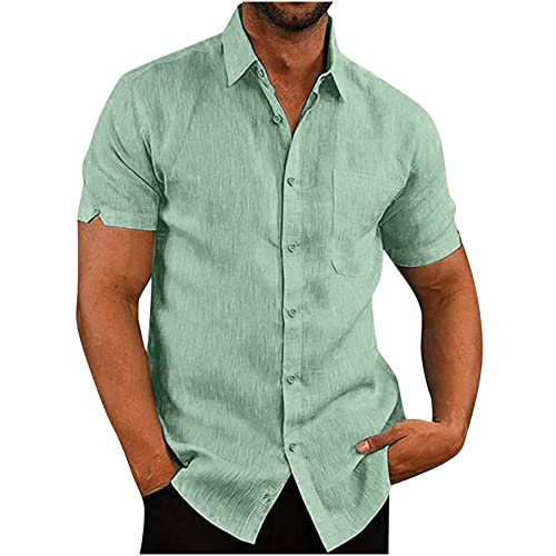 Hemd Herren Comfort Fit Kurzarmhemd Herren mit Einfarbig Kurzarm Freizeit Shirt T-Shirt für Männer 2023 Trend Yk2 Sommer Serie Outdoor Mode Herrenhemd Kurzarm Freizeithemden von Generic