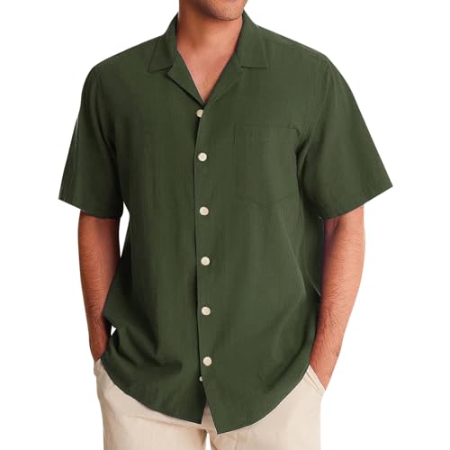 Hemd Herren Kurzarm Button Down Revers Hemden Casual Kurzarmhemd Für Männer Regular Fit Freizeithemd Leicht Luftig Sommerhemd Klassisch Businesshemd Outdoor von Generic