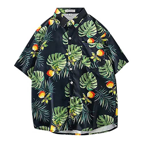 Hemd Herren Kurzarm Hawaii Hemd Sommerhemd Leicht Freizeithemd Slim Fit Bügelfrei Button Down Casual Strandhemd Outdoor Elegant Urlaub Hemd Lustige Funky Hawaii Shirt Party-Hemd von Generic