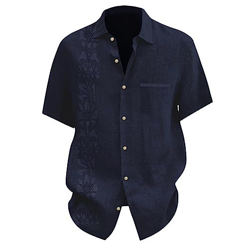 Hemd Herren Kurzarm Hawaii Hemd Sommerhemd Slim Fit Leicht Freizeithemd Bügelfrei Casual Strandhemd Elegant Outdoor Urlaub Hemd Lustige Hawaii Shirt Party-Hemd von Generic