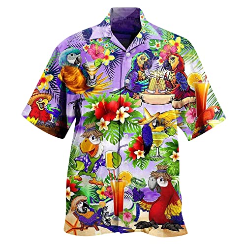 Hemd Herren Kurzarm Hawaii Hemd Sommerhemd Slim Fit Leicht Freizeithemd Bügelfrei Casual Strandhemd Outdoor Elegant Urlaub Hemd Hawaii Shirt Männer Freizeit Party-Hemd von Generic
