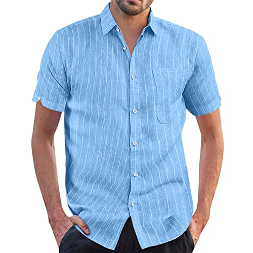 Hemd Herren Kurzarm Hemden Sommerhemd Leicht Freizeithemd Slim Fit Button Down Casual Strandhemd Lustige Herrenhemden Elegant Urlaub Hemd Männer Freizeit Faltenfrei Party-Hemd von Generic