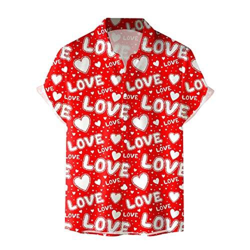 Hemd Herren Kurzarm Valentinstag Herz Gedruckt Revers Button Down Shirt mit Fronttasche, Herren Hemden Valentine's Day Herren Kurzarmhemd Hawaiihemd Freizeithemd Hemd Herren Kurzarm Valentinstag Herz Gedruckt Revers Button Down Shirt mit Fronttasche, Herren Hemden Valentine's Day Herren Kurzarmhemd Hawaiihemd Freizeithemd von Generic