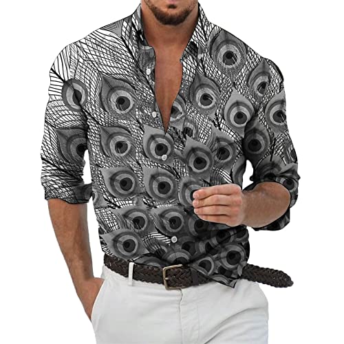 Hemd Herren Sommer Kurz Hawaii Print Hemd - Pfau Print Funky Freizeithemd Herren Grandad Hemd Leicht Angenehm Kühl Sommer Urlaub Freizeithemd Neu 2023 Lässig Strandhemd Herren Streatwear XS-4XL Hemd Herren Sommer Kurz Hawaii Print Hemd - Pfau Print Funky Freizeithemd Herren Grandad Hemd Leicht Angenehm Kühl Sommer Urlaub Freizeithemd Neu 2023 Lässig Strandhemd Herren Streatwear XS-4XL von Generic