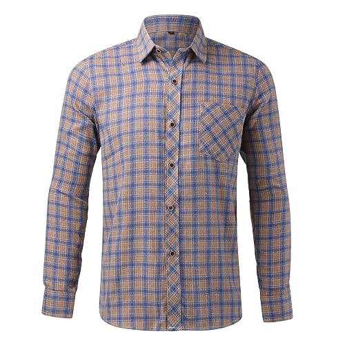 Hemd Kariert Herren Langarm Atmungsaktiv Button Down Hemd Klassisch Businesshemden für Herren Regular Fit Freizeithemd Shirts Atmungsaktive Bequem Outdoorhemd von Generic
