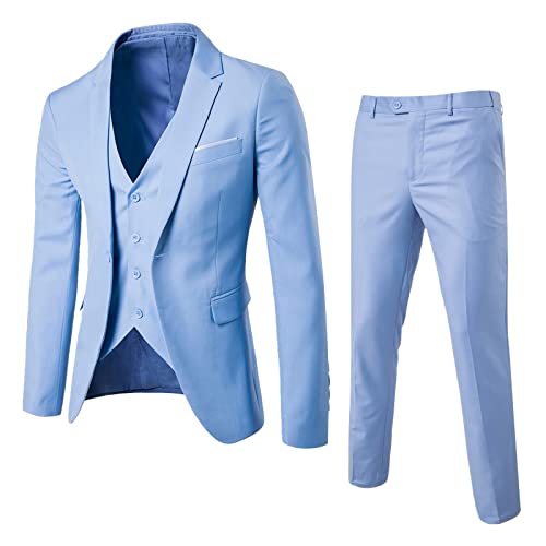 Hemd Outdoor Herren Herrenanzug Slim 3-teiliger Anzug Business Hochzeit Party Jacke Weste & Hose Mantel Farmer Hemd Herren von Generic