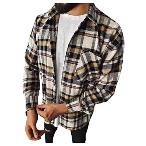 Hemdjacke Herren Cord Kariert Hemd Innenfutter Holzfällerhemd Winterhemd Normale Passform Thermohemd Karierthemd mit Kapuze Flanellhemden Winddicht Atmungsaktiv Longsleeve Herrenhemd Freizeithemd von Generic