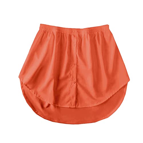 Hemdverlängerung Damen Blusenrock Blusen Rock Shirt Extender Damen Verlängerung Layering Top Petticoat Unterrock Mini Unterrock Saum Röckchen Blusen Verlängerung (Orange, XL) von Generic