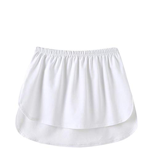 Hemdverlängerung Damen Blusenrock Shirt Hemd Verlängerung Damen Unterrock Verlängerung Verlängerung Layering Top Minirock Mini-Unterrock Saum Röckchen (White, L) von Generic