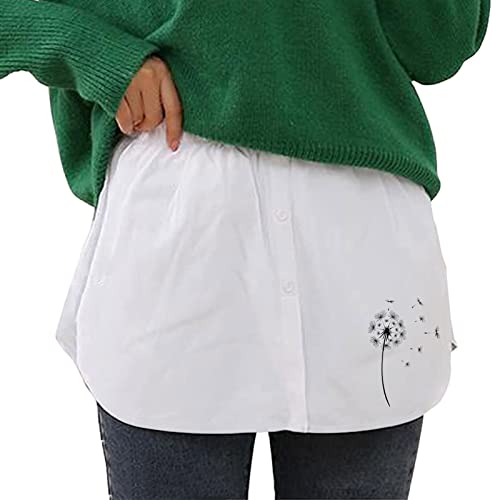 Hemdverlängerung Damen Gefälscht Oberteil Unter Sweep Hemd Minirock für Frauen Mini Skirt Shirt Extenders Damen Unterrock Hemd Verlängerung Rock Blusen Verlängerung (E03, XXL) von Generic