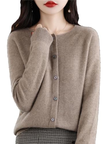 Herbst 100% Feste Merino Wolle Frauen O-Neck Strickjacke Kaschmir Pullover Weibliche Kleidung, Yuan Rong Tuo, XX-Large von Generic