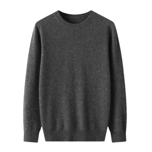 Herbst Herren Merinowolle Pullover Rundhals Langarm Kaschmirpullover Winter Warm Top Dark gray9 XXL von Generic
