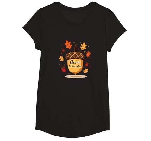 Herbst-Sprachtherapie, Eichel-Artikulationsaktivität T-Shirt, Girls, Schwarz, XS Herbst-Sprachtherapie, Eichel-Artikulationsaktivität T-Shirt, Girls, Schwarz, XS von Generic