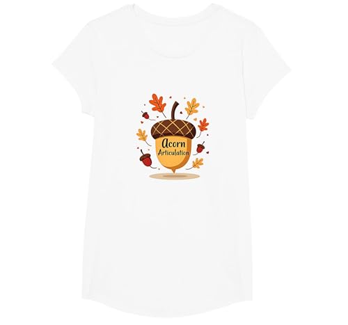 Herbst-Sprachtherapie, Eichel-Artikulationsaktivität T-Shirt, Girls, Weiß, XS von Generic