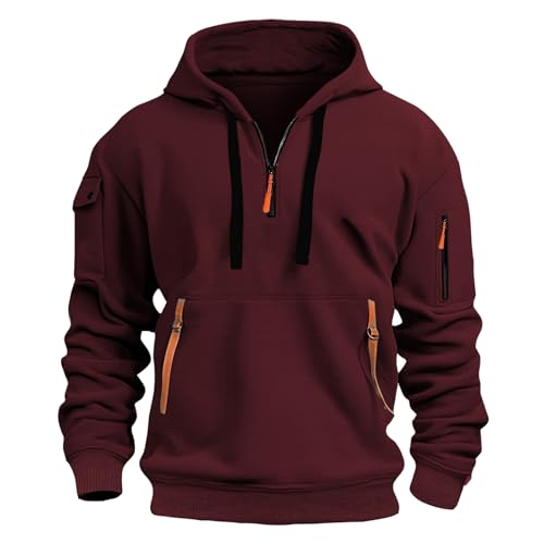Herren 1/4 Zip Hoodie Pullover Sweatshirt Kapuzenpullover Langarm Übergangsjacke mit Kapuze Kordelzug Freizeit Kapuzenjacke mit Kängurutasche Oversize Kapuzenpulli Sweatjacke Herren 1/4 Zip Hoodie Pullover Sweatshirt Kapuzenpullover Langarm Übergangsjacke mit Kapuze Kordelzug Freizeit Kapuzenjacke mit Kängurutasche Oversize Kapuzenpulli Sweatjacke von Generic
