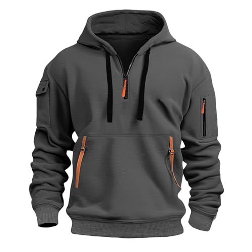 Herren 1/4 Zip Hoodie Pullover Sweatshirt Kapuzenpullover Langarm Übergangsjacke mit Kapuze Kordelzug Freizeit Kapuzenjacke mit Kängurutasche Oversize Kapuzenpulli Sweatjacke Herren 1/4 Zip Hoodie Pullover Sweatshirt Kapuzenpullover Langarm Übergangsjacke mit Kapuze Kordelzug Freizeit Kapuzenjacke mit Kängurutasche Oversize Kapuzenpulli Sweatjacke von Generic