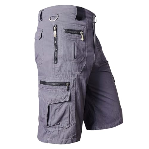 Herren 3/4 Cargoshorts Herrenshorts aus Baumwolle Outdoor Hose Wanderhose Cargo Shorts Arbeitshose Männer Bermuda Shorts Multi Taschen Sommer Kurze Hose Leicht Atmungsaktiv von Generic