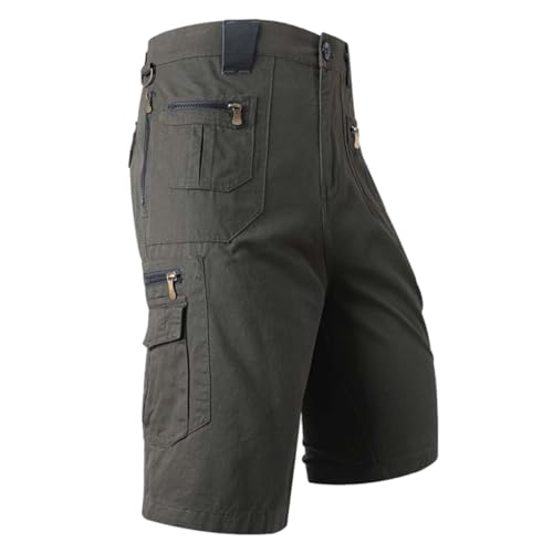 Herren 3/4 Cargoshorts Herrenshorts aus Baumwolle Outdoor Hose Wanderhose Cargo Shorts Arbeitshose Männer Bermuda Shorts Multi Taschen Sommer Kurze Hose Leicht Atmungsaktiv von Generic