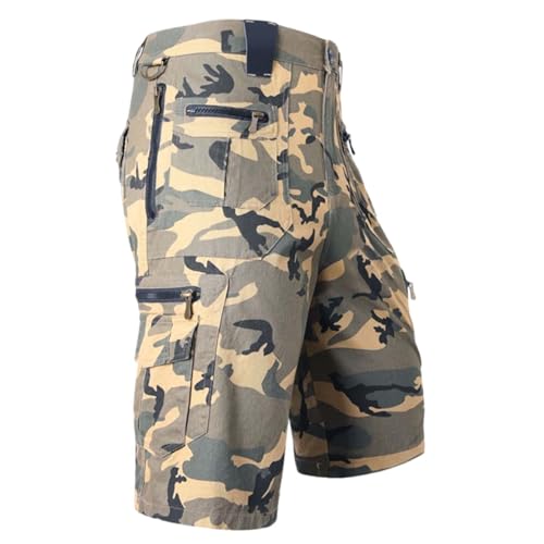 Herren 3/4 Cargoshorts Herrenshorts aus Baumwolle Outdoor Hose Wanderhose Cargo Shorts Arbeitshose Männer Bermuda Shorts Multi Taschen Sommer Kurze Hose Leicht Atmungsaktiv von Generic