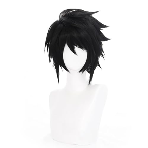 Herren Anime Cosplay Kurze Schwarze Perücke Für L Lawliet Hitzebeständig Halloween Kostüm Weihnachten Synthetisches Haar von Generic