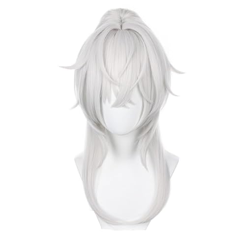 Herren Anime Cosplay Perücken für Jing Yuan Silber Weiß Clip Perücke Hitzebeständig Voll Synthetisches Haar für Halloween Party von Generic
