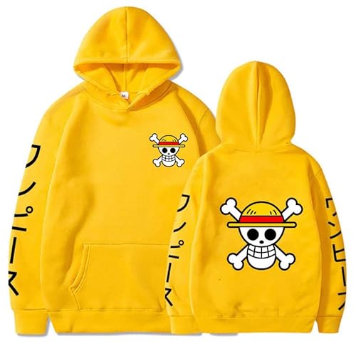 Herren Anime One Piece Luffy Fleece Hoodie Damen Winter Manga Sweatshirts Jungen Mädchen Kleidung von Generic