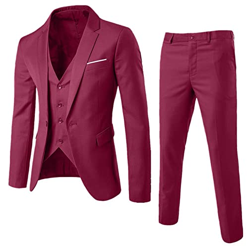 Herren Anzug 3 Teilig Slim Fit Herrenanzug Sakko Weste Hose für Hochzeit Business Regular Fit Anzughose Anzug Weste Set Smoking für Männer Anzug Herren Anzug 3 Teilig Slim Fit Herrenanzug Sakko Weste Hose für Hochzeit Business Regular Fit Anzughose Anzug Weste Set Smoking für Männer Anzug von Generic