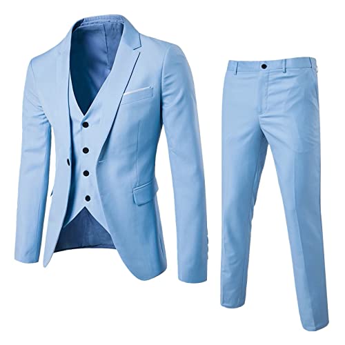 Herren Anzug 3 Teilig Slim Fit - Sakko, Weste, Hose für Hochzeit Business - Regular Fit Anzughose - Smoking für Männer von Generic