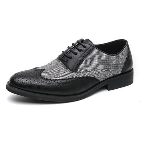 Herren Anzug Schuhe Komfort Weiches Veloursleder Oxford Fashion Business Brogue,Schwarz,44 EU von Generic