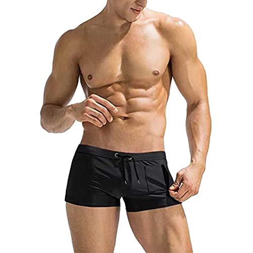 Herren Badehose Sport Kurz Herren Basic Swim Short Schwimmshort Boardshorts Badeshorts für Herren Strandshorts Mit Verstellbar Tunnelzug Schnelltrocknend Schwimmhose Bequem Baggy Laufshorts von Generic