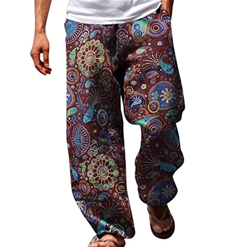 Herren Baggy Hose Stretch Lang Lässig Sporthose Hipop Look Punk Stil Jogginghose - Atmungsaktiv Leicht Komfortablem Alltagskleidung Hawaii Stil Strandhose Hochelastisch Trainingshose L-4XL von Generic