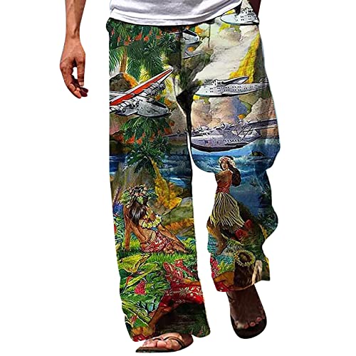 Herren Baggy Hose Stretch Lang Lässig Sporthose Hipop Look Punk Stil Jogginghose - Atmungsaktiv Leicht Komfortablem Alltagskleidung Hawaii Stil Strandhose Hochelastisch Trainingshose L-4XL Herren Baggy Hose Stretch Lang Lässig Sporthose Hipop Look Punk Stil Jogginghose - Atmungsaktiv Leicht Komfortablem Alltagskleidung Hawaii Stil Strandhose Hochelastisch Trainingshose L-4XL von Generic