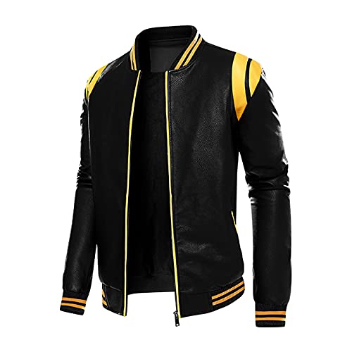 Herren Baseballjacke, LäSsige Bomberjacke College Jacke Baseball Sportjacke, Modische Freizeitjacke, Unisex Mode Sweatjacke Urban Stehkragen Cardigan Sportswear Streetwear, FrüHling Herbst DüNne von Generic