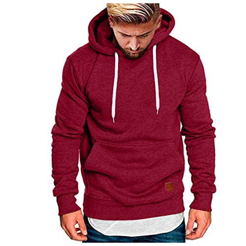 Herren Basic Kapuzenpullover Sweatjacke Pullover Hoodie Sweatshirt Sweatjacke Kordelzug Casual Sport Herbst Winter Sweatshirt Kapuzenjacke Kapuzenpulli Jacke von Generic