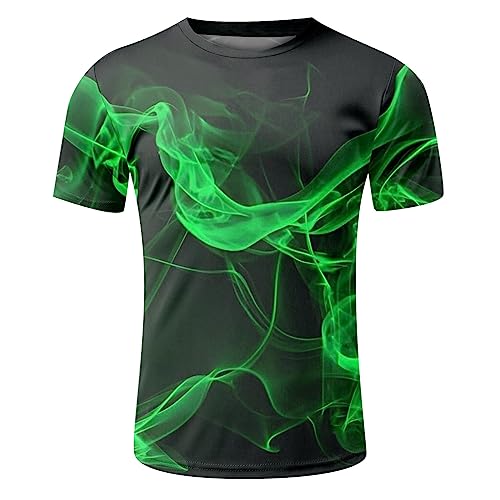 Herren Basic Rundhalsausschnitt Kurzarm T-Shirts Bunt Handabdruck Sommer Bluse Männer 3D Drucken Lustig Shirts Alltag Party Tops von Generic