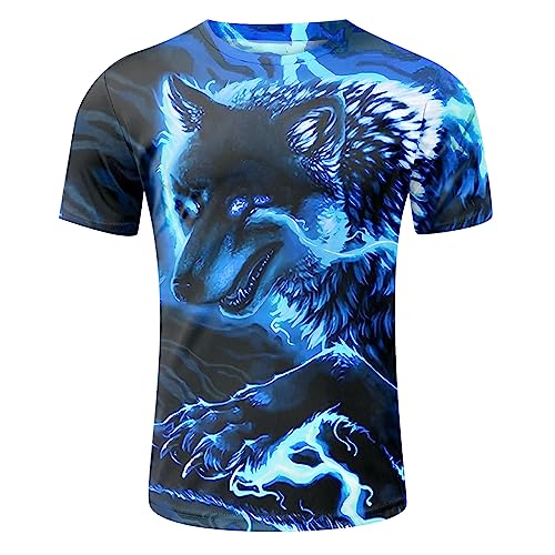 Herren Basic Rundhalsausschnitt Kurzarm T-Shirts Bunt Handabdruck Sommer Bluse Männer 3D Drucken Lustig Shirts Alltag Party Tops von Generic