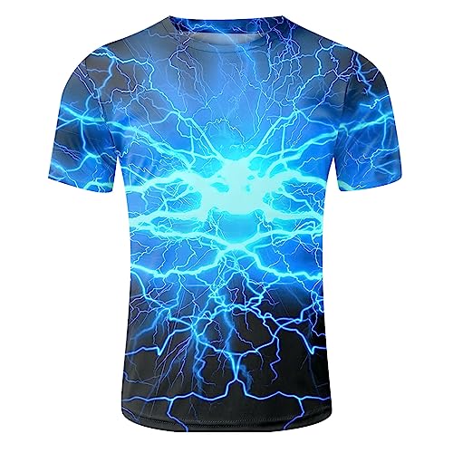 Herren Basic Rundhalsausschnitt Kurzarm T-Shirts Bunt Handabdruck Sommer Bluse Männer 3D Drucken Lustig Shirts Alltag Party Tops von Generic