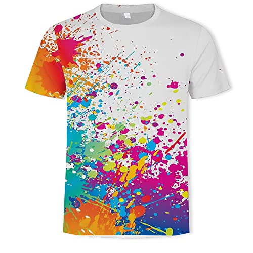 Herren Basic Rundhalsausschnitt Kurzarm T-Shirts Bunt Handabdruck Sommer Bluse Männer 3D Drucken Lustig Shirts Alltag Party Tops Herren Basic Rundhalsausschnitt Kurzarm T-Shirts Bunt Handabdruck Sommer Bluse Männer 3D Drucken Lustig Shirts Alltag Party Tops von Generic