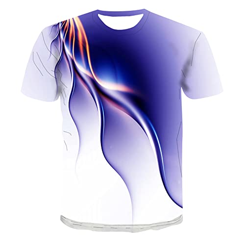 Herren Basic Rundhalsausschnitt Kurzarm T-Shirts Bunt Handabdruck Sommer Bluse Männer 3D Drucken Lustig Shirts Party Tops von Generic