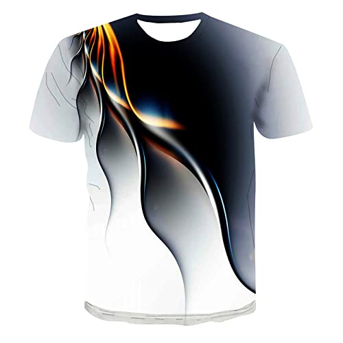 Herren Basic Rundhalsausschnitt Kurzarm T-Shirts Bunt Handabdruck Sommer Bluse Männer 3D Drucken Lustig Shirts Alltag Party Tops von Generic