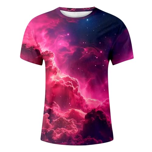 Herren Basic Rundhalsausschnitt Kurzarm T-Shirts Bunt Handabdruck Sommer Bluse Männer 3D Drucken Lustig Shirts Party Tops von Generic