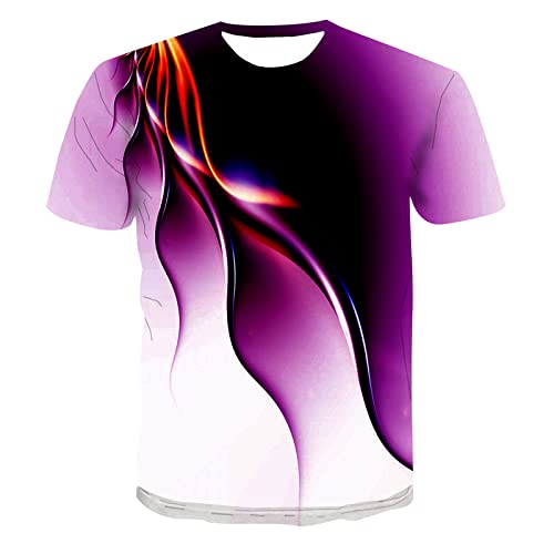 Herren Basic Rundhalsausschnitt Kurzarm T-Shirts Bunt Handabdruck Sommer Bluse Männer 3D Drucken Lustig Shirts Party Tops von Generic