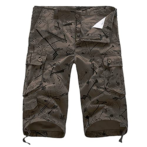 Herren Baumwolle Jogger Cargo Modisches Camouflage Straight Cut Atmungsaktiv Laufhose Shorts Jogging Treckking Freizeithose Für Männer Sommerhosen Zip Off Mehrere Taschen von Generic