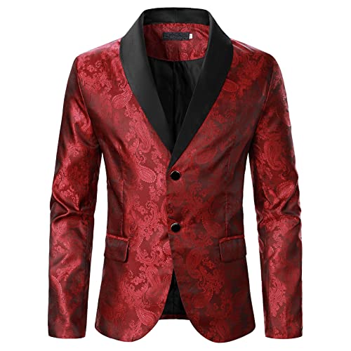 Herren Blazer Freizeit Regular Fit, Herrenmode Herbst Blazer Geschenk Outerwear Reverskragen Business-Anzug,Sakko Herren Zwei KnöPfe Slim Fit Sportlich Anzugjacke, Modern Sakko FüR Business Hochzeit von Generic