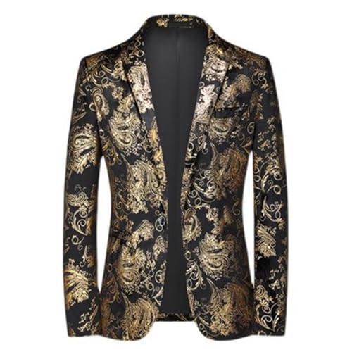 Herren Blazer Langarmed Solid Color Jacquard Anzug Jacke EIN Knopf Heißer Stempelanzug Mantel von Generic